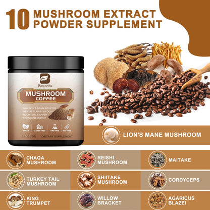 10 in 1 Mushroom Coffee Mixed Reishi & Lion's Mane