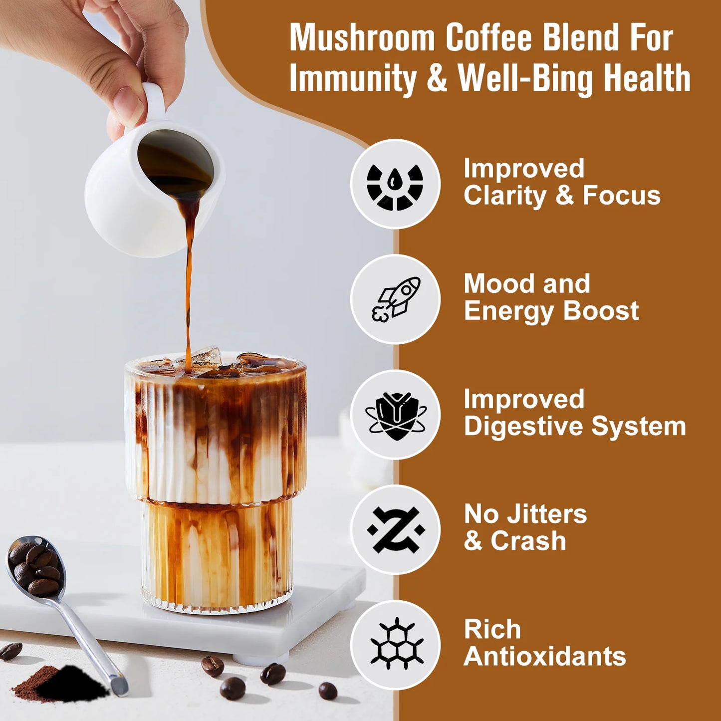 10 in 1 Mushroom Coffee Mixed Reishi & Lion's Mane